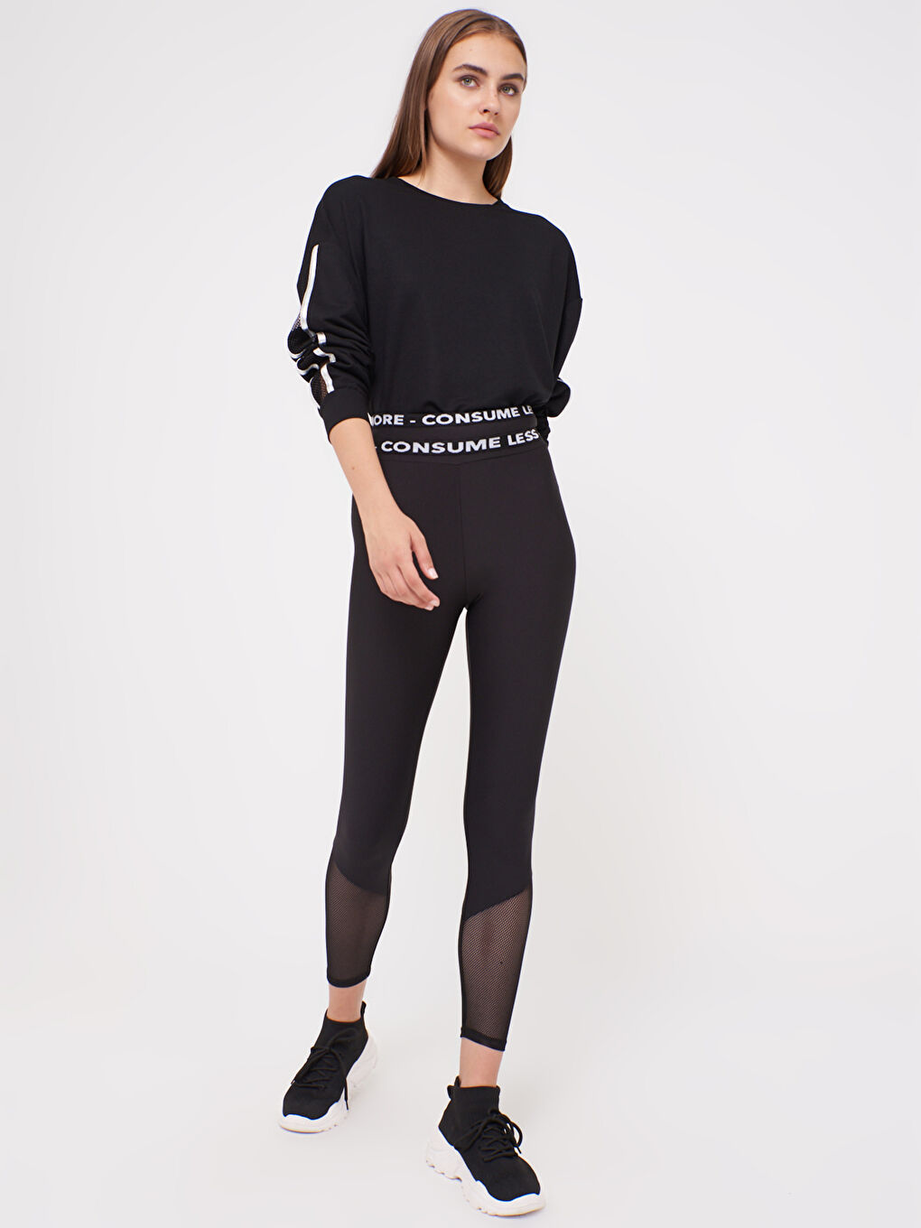 Slogan Printed Active Sport Leggings-1