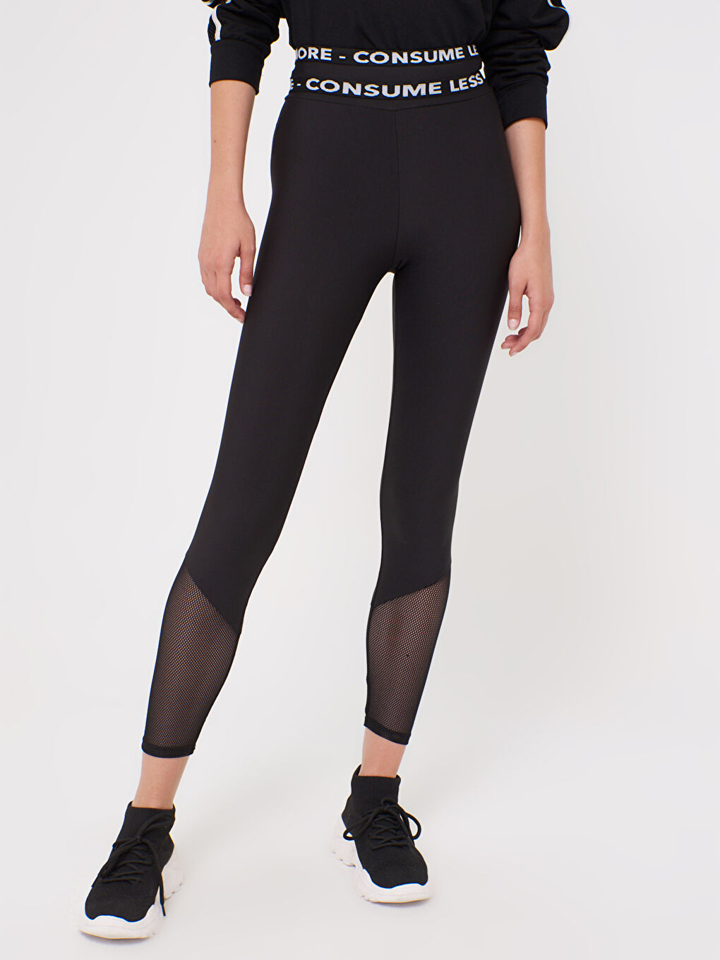 Slogan Printed Active Sport Leggings-3