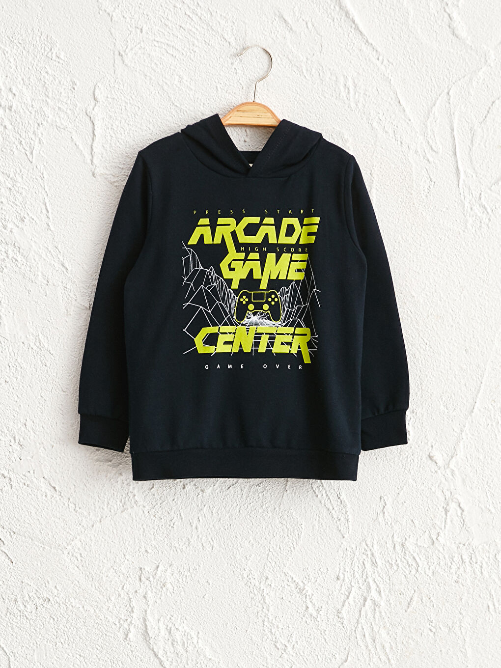 LCW Kids Erkek Çocuk Baskılı Kapüşonlu Sweatshirt -0WDJ64Z4-E1J