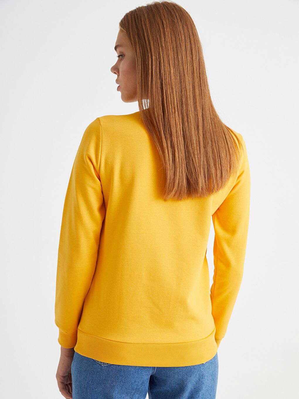 Turuncu Yazı Baskılı Sweatshirt-4