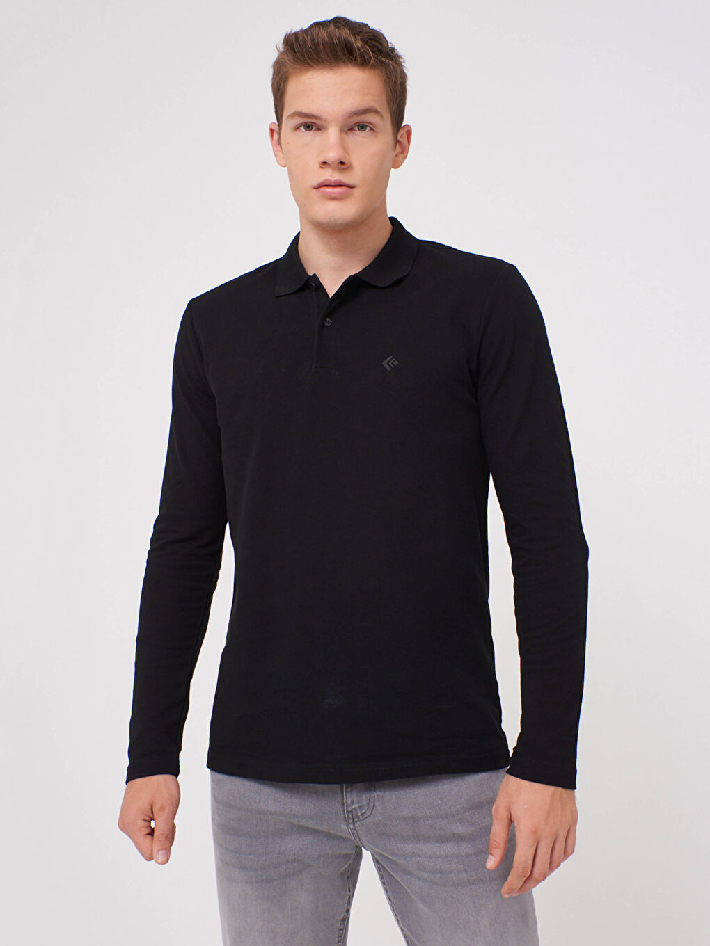 Футболка с водолазкой и длинным рукавом базовая-1