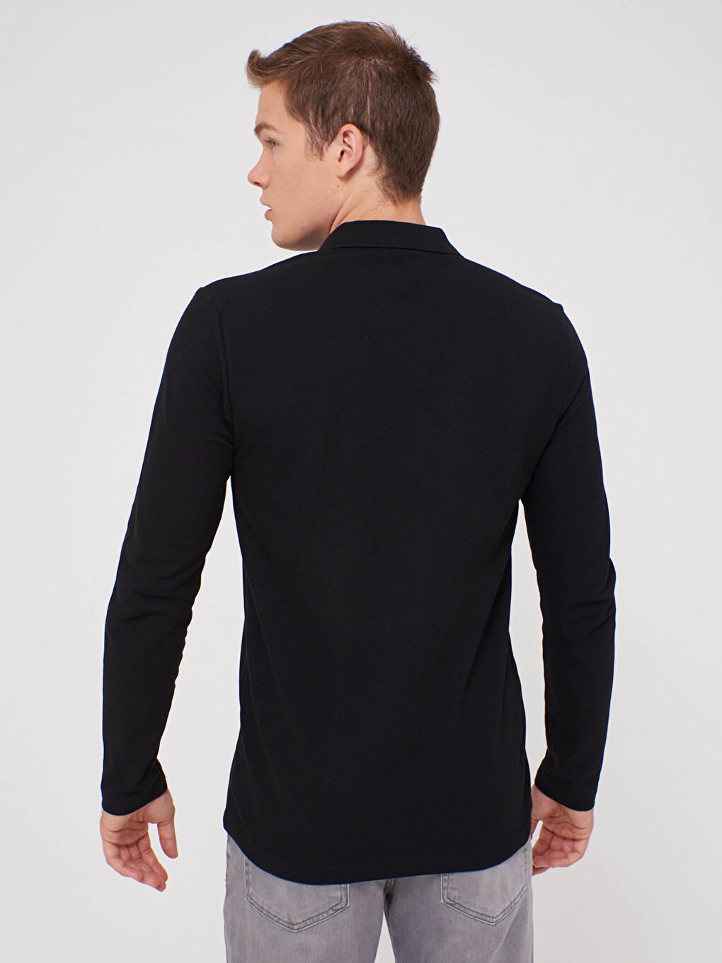 Футболка с водолазкой и длинным рукавом базовая-3