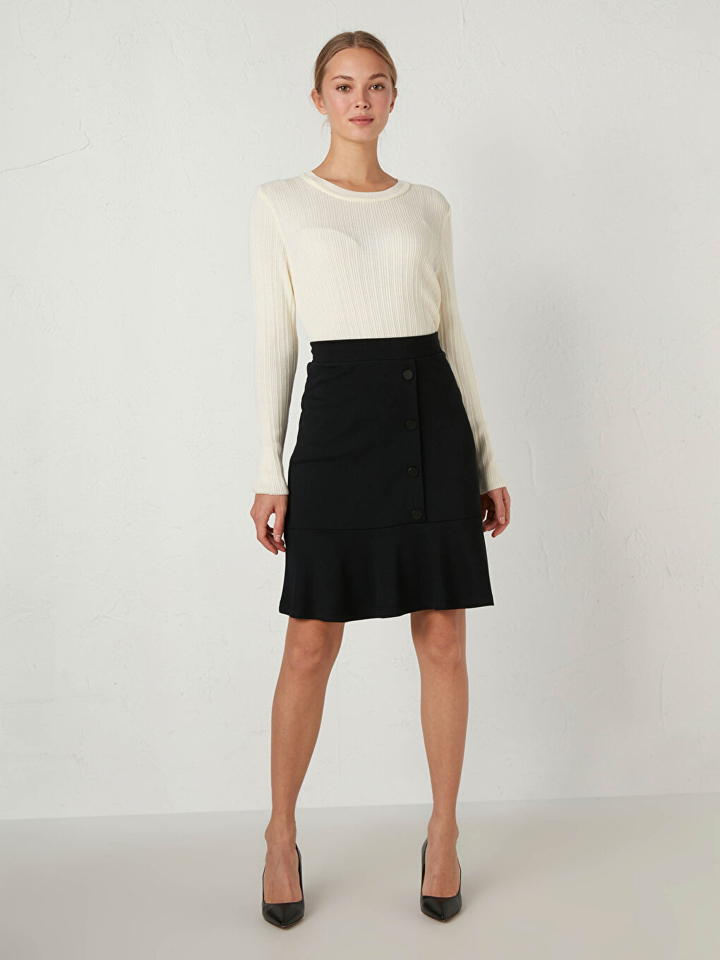 Standard Fit Women's Stretch Viscose Skirt-1