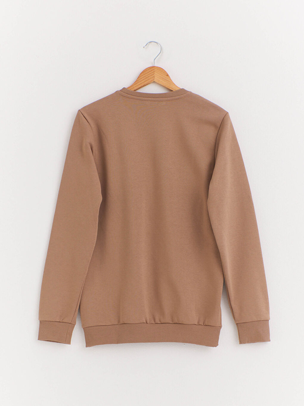 Sweat-shirt Basique à Manches Longues Col Rond-1