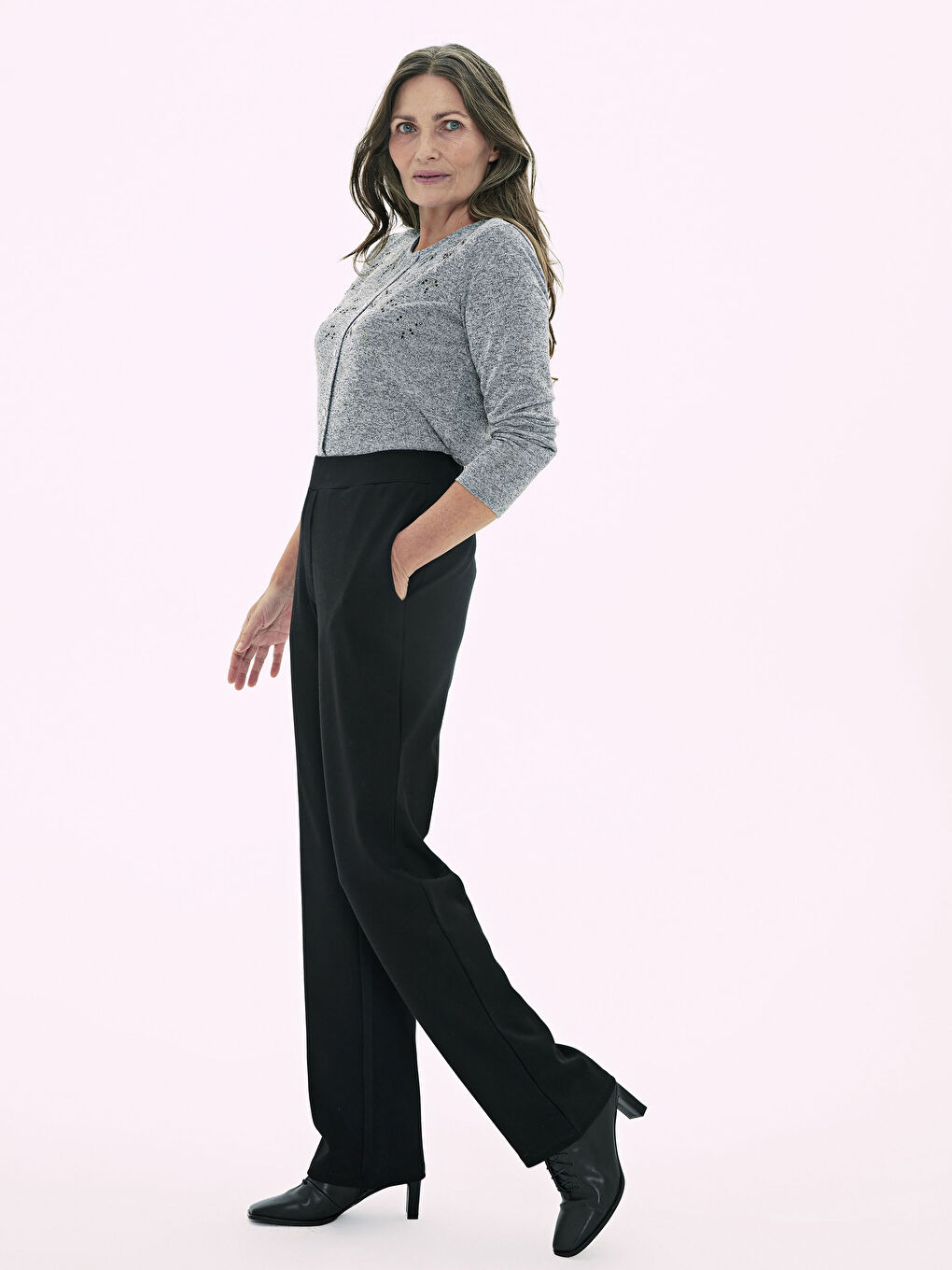 LCW Grace Elastic Waist Trousers -0WDM30Z8-CVL