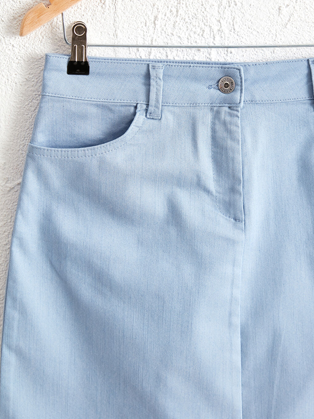 Standard Fit Women's Knee Length Jean Skirt-2