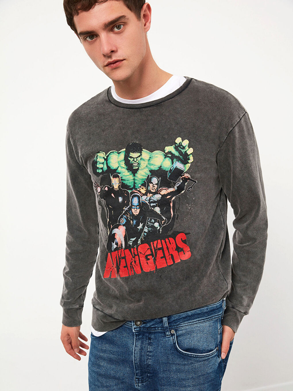 Avengers Printed Crew Neck Sweatshirt-3