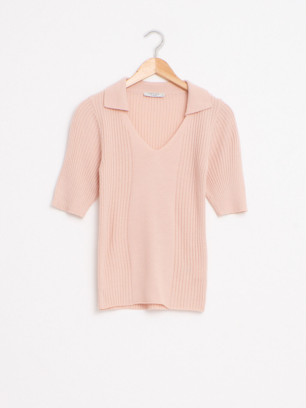 كنزة صوفية تريكو خفيفة الوزن بأكمام قصيرة-4