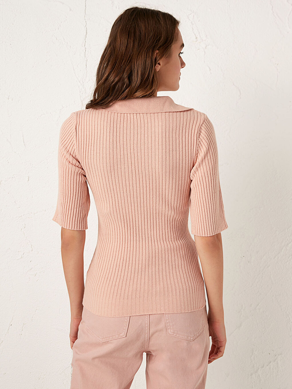 كنزة صوفية تريكو خفيفة الوزن بأكمام قصيرة-3