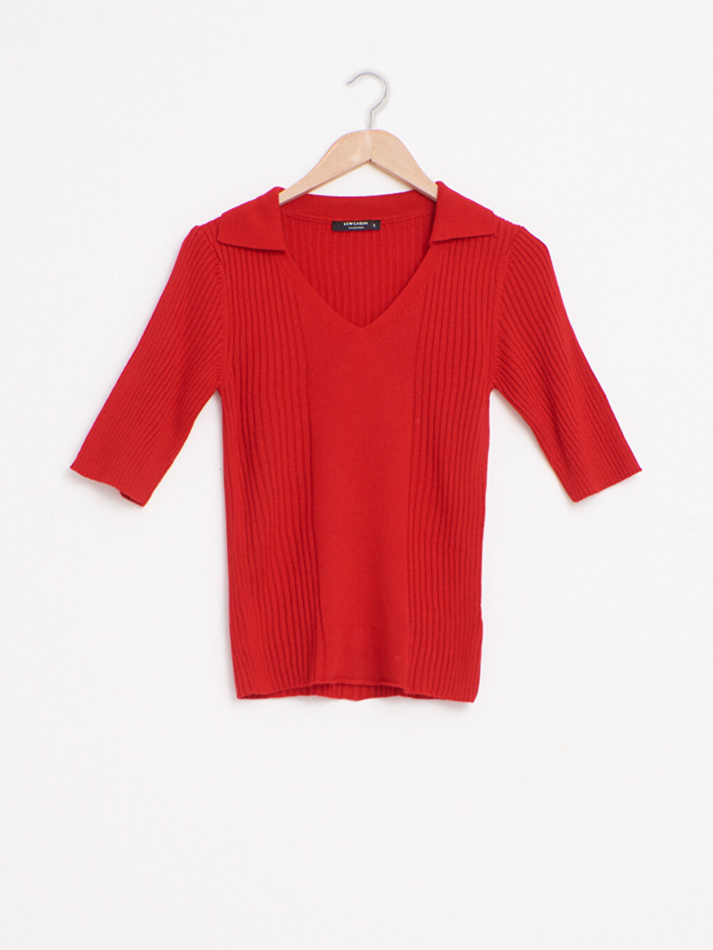 كنزة صوفية تريكو خفيفة الوزن بأكمام قصيرة-7