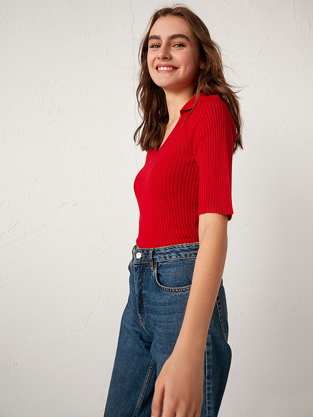 كنزة صوفية تريكو خفيفة الوزن بأكمام قصيرة-3