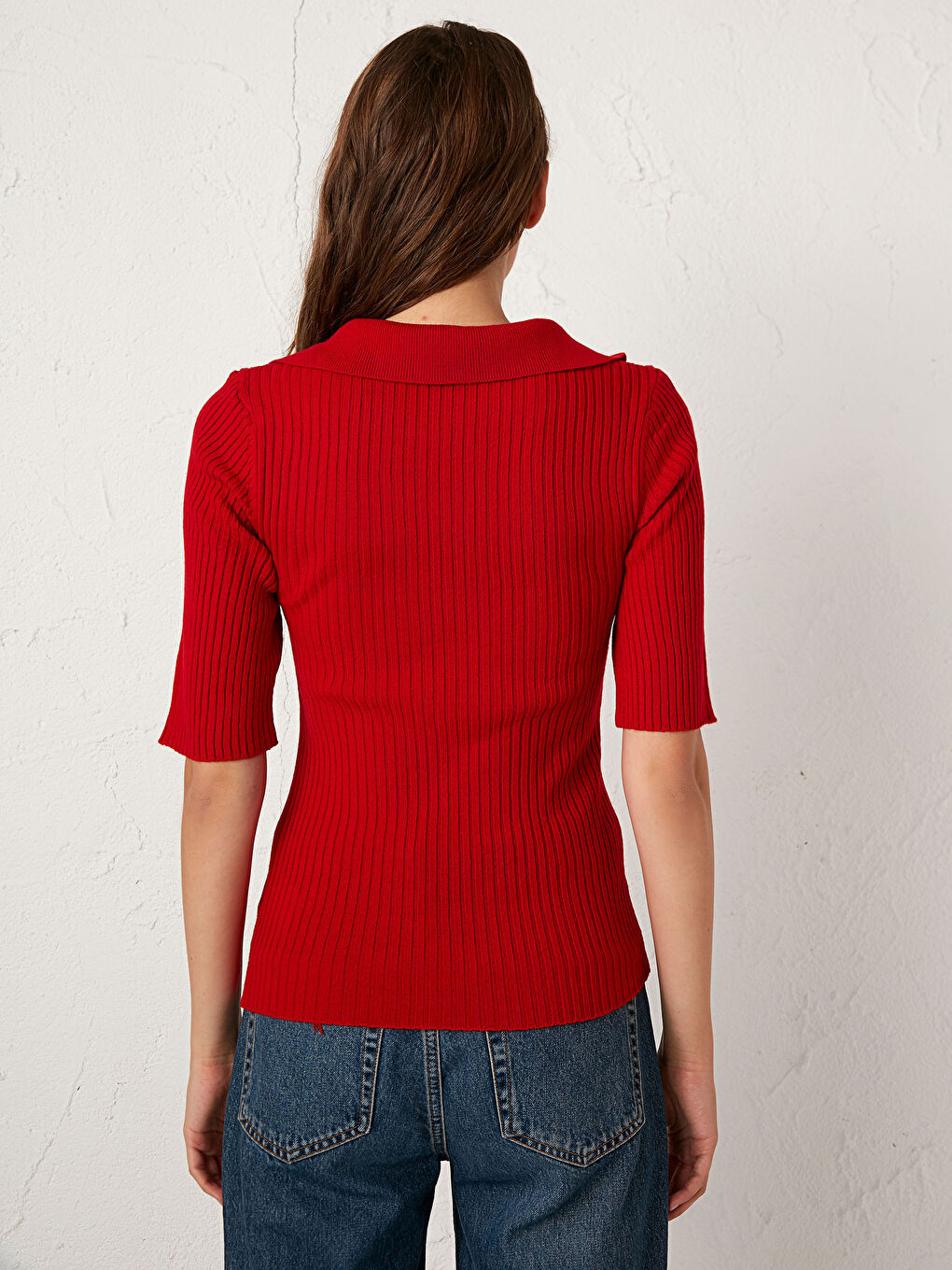 كنزة صوفية تريكو خفيفة الوزن بأكمام قصيرة-6