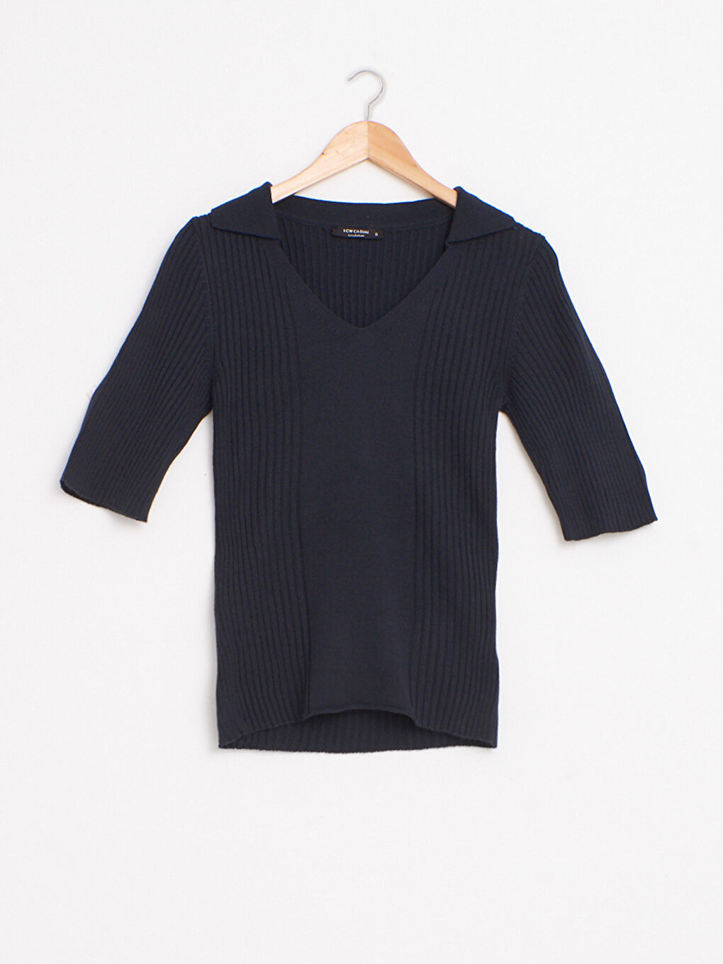 كنزة صوفية تريكو خفيفة الوزن بأكمام قصيرة-6