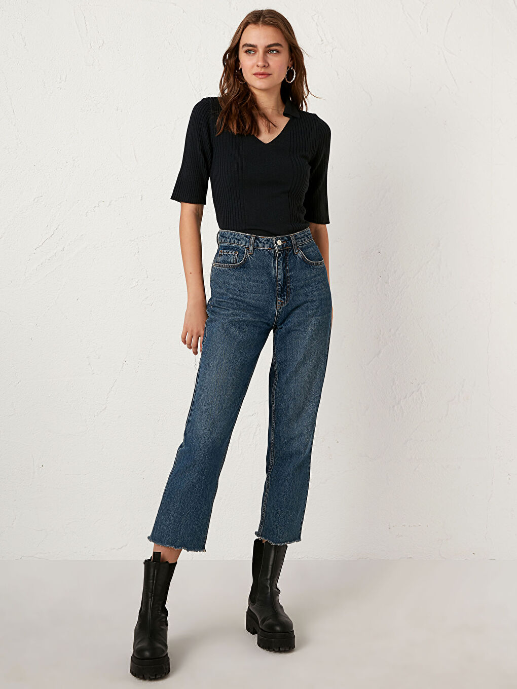 كنزة صوفية تريكو خفيفة الوزن بأكمام قصيرة-3