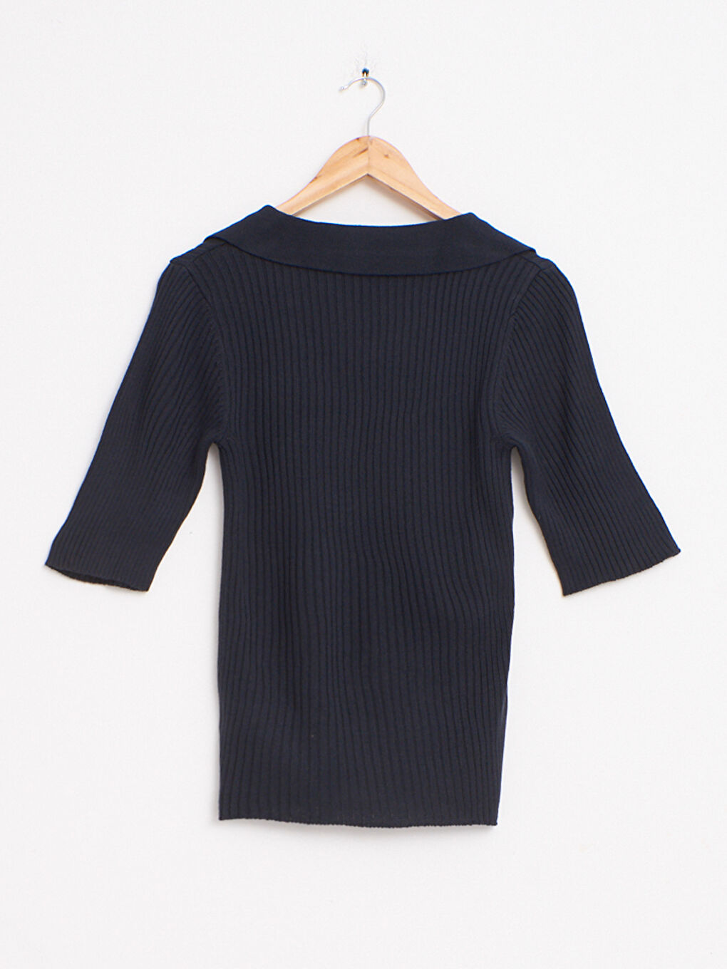 كنزة صوفية تريكو خفيفة الوزن بأكمام قصيرة-7