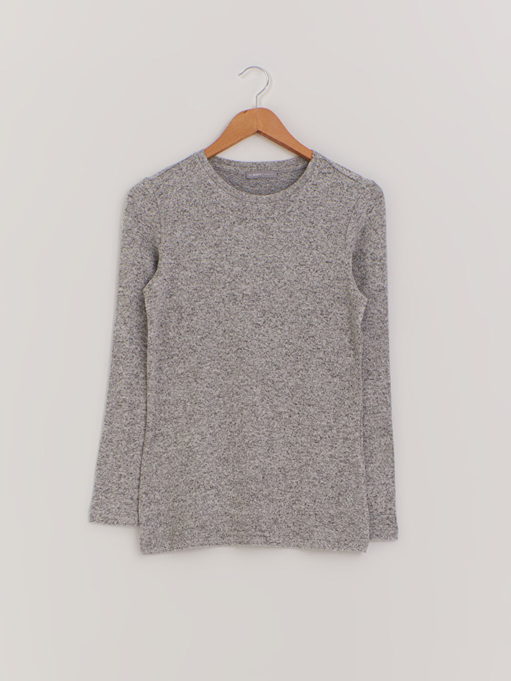 Футболка с длинным рукавом и круглым вырезом с текстурой
