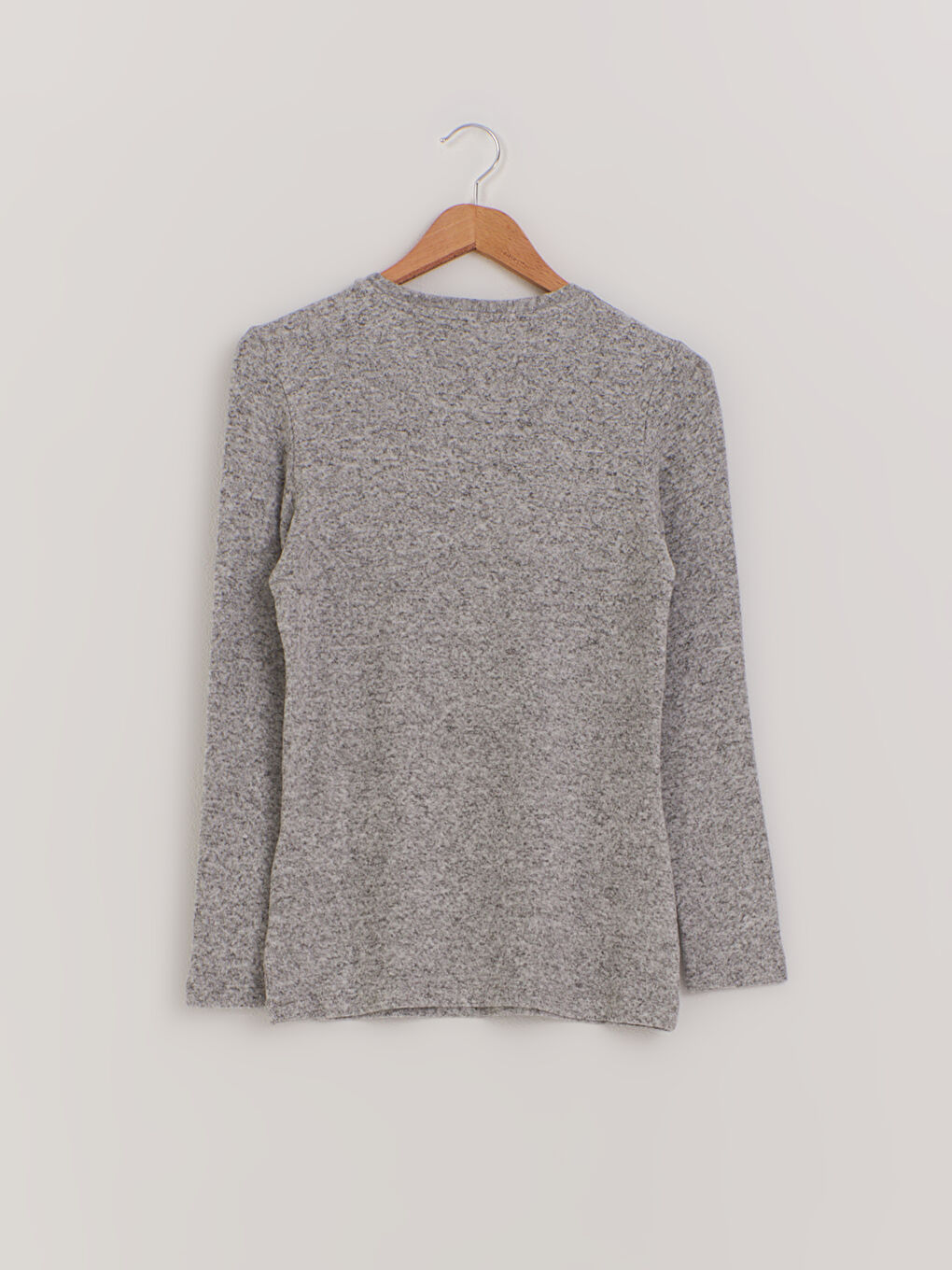 Футболка с длинным рукавом и круглым вырезом с текстурой-1