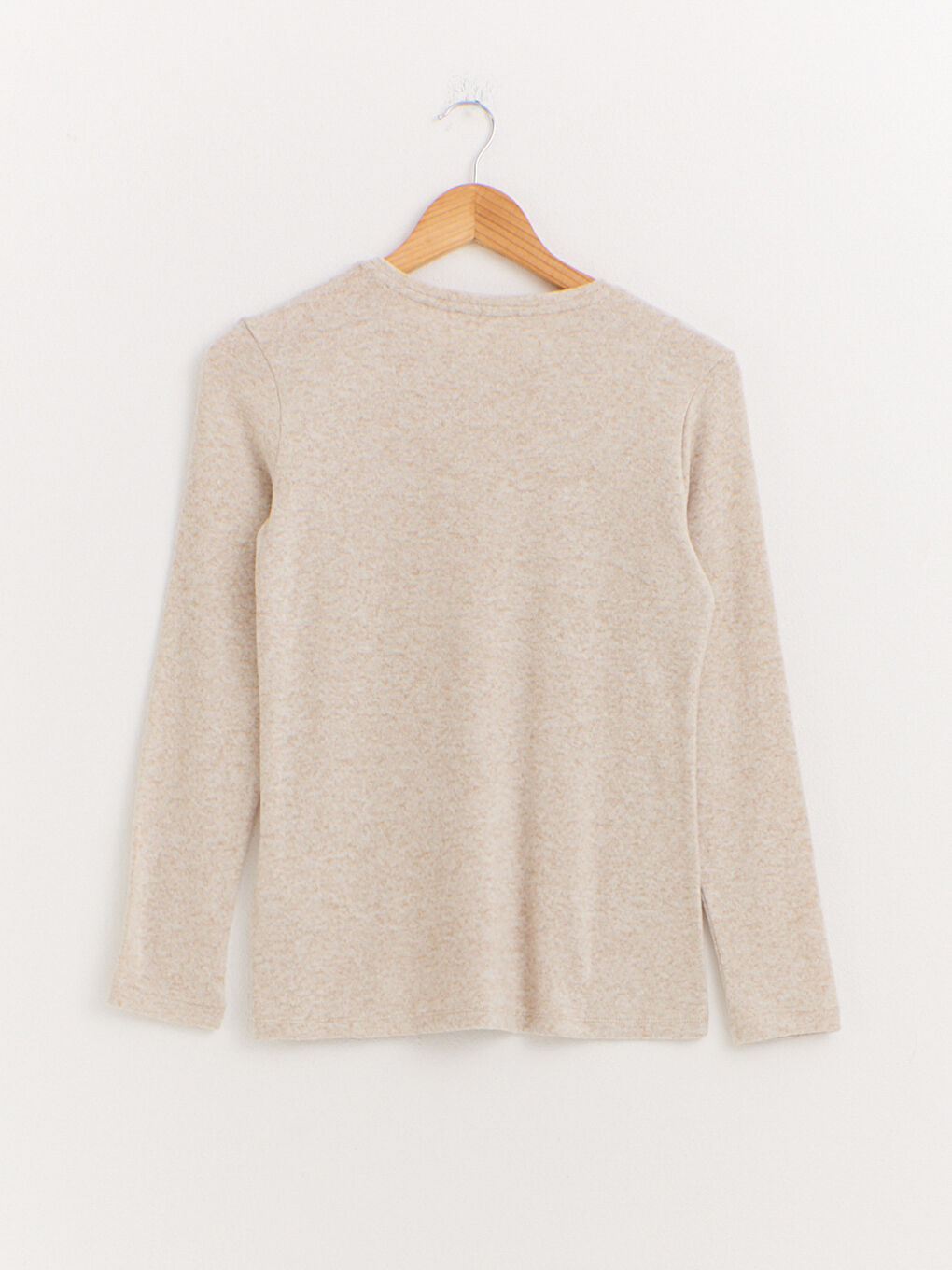 Футболка с длинным рукавом и круглым вырезом с текстурой-1