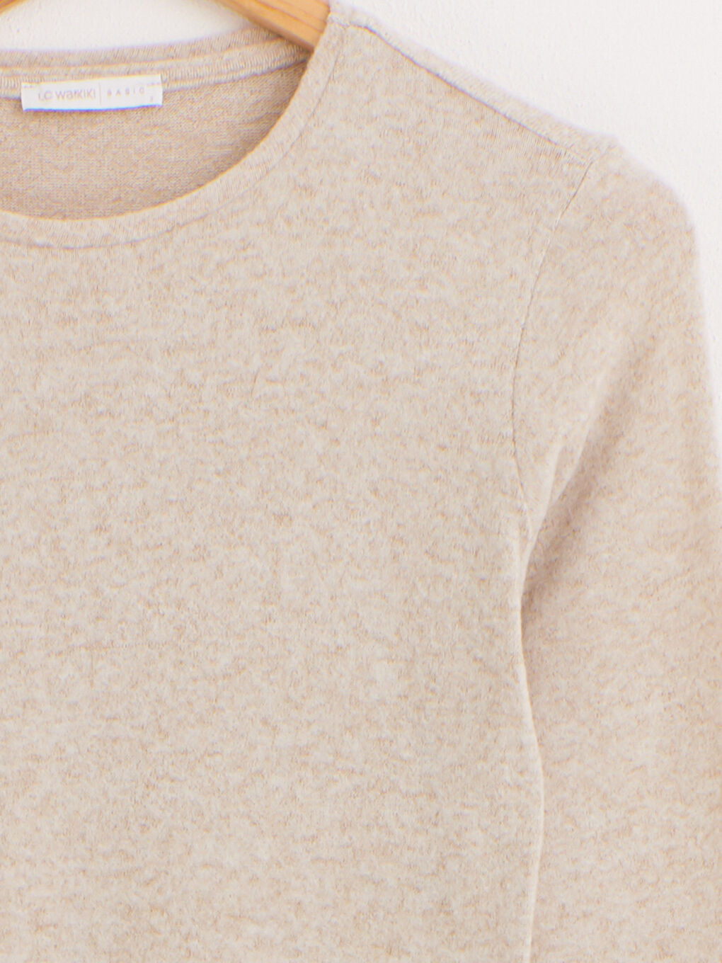 Футболка с длинным рукавом и круглым вырезом с текстурой-2