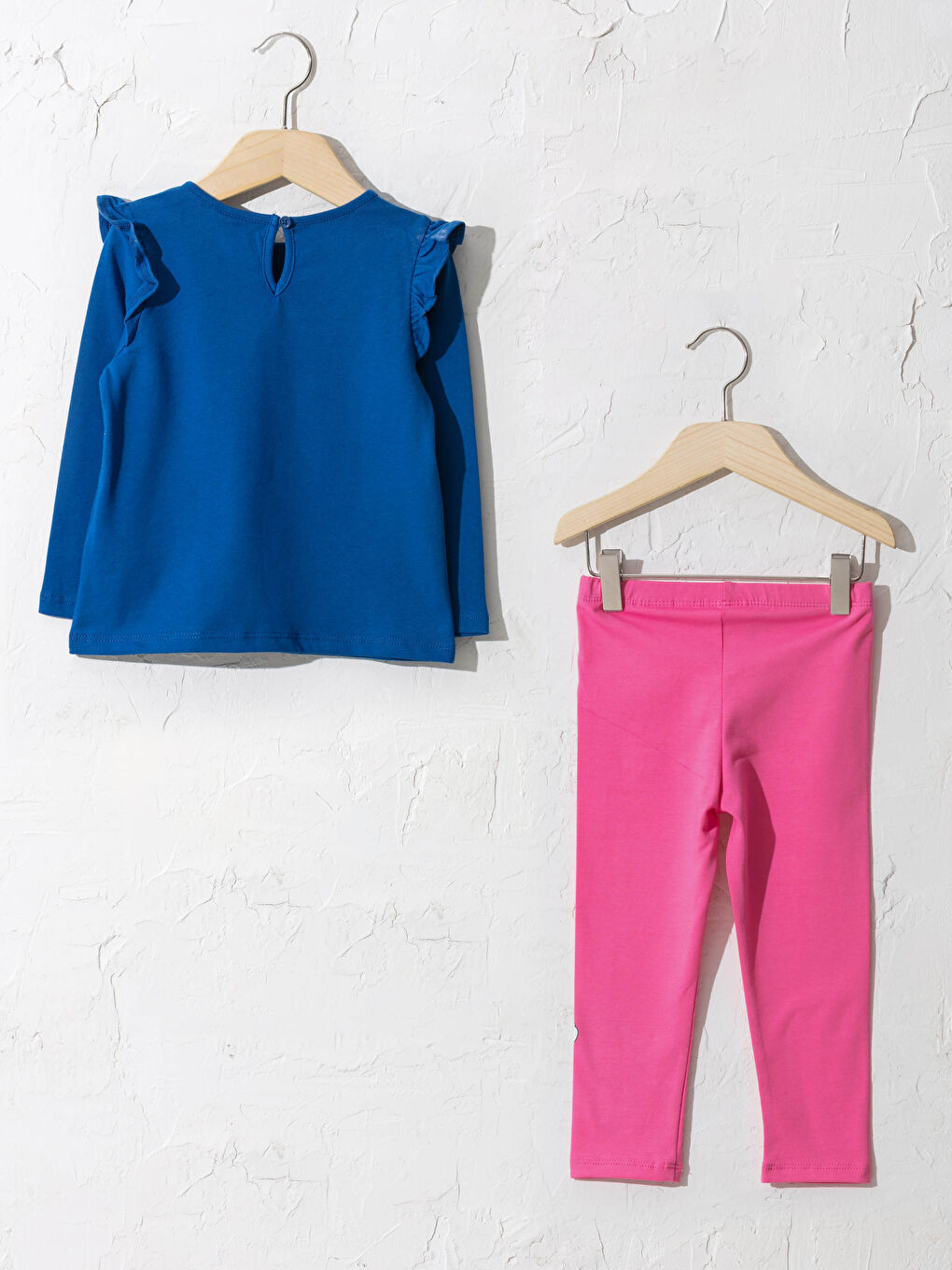 Mavi Kız Bebek Minnie ve Mickey Mouse Baskılı Takım-1