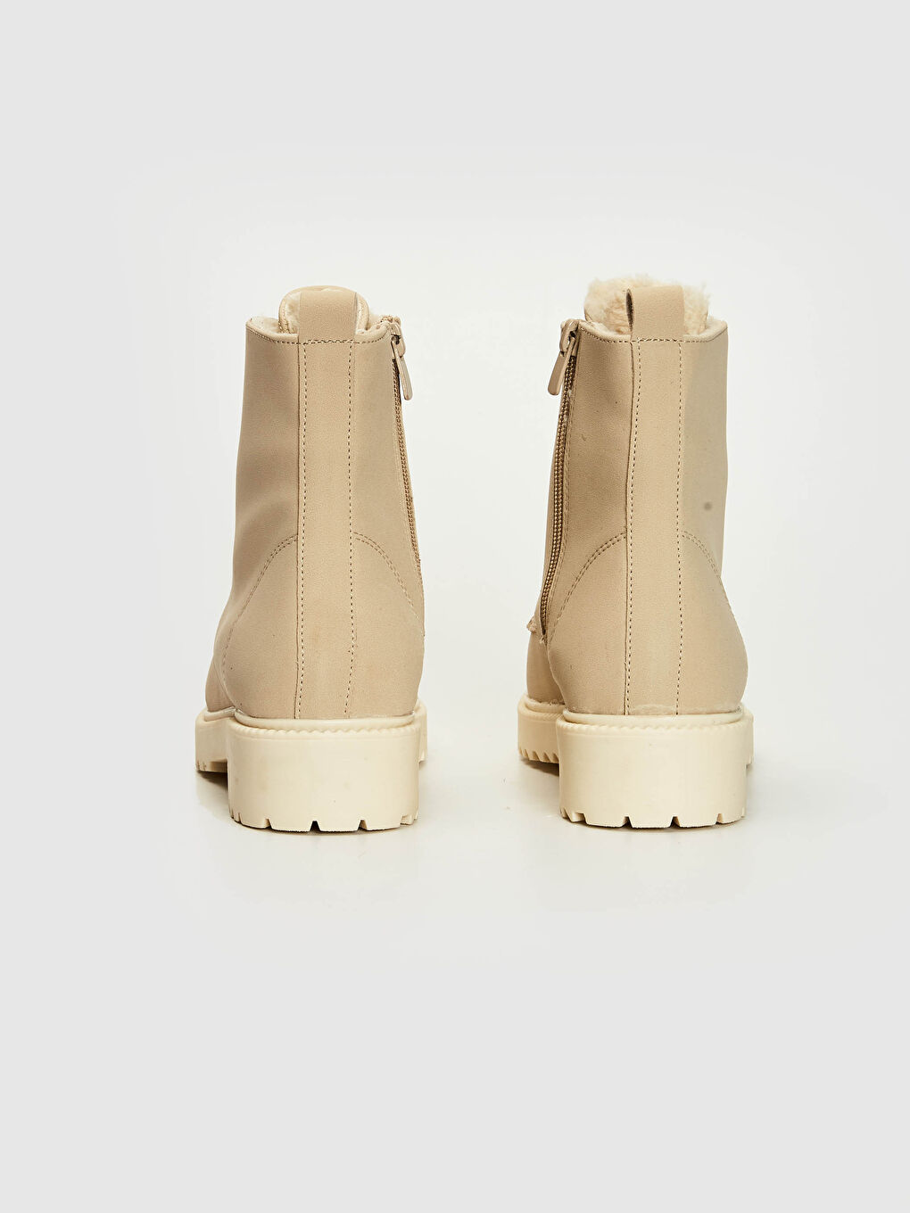 Bej Kürk Detaylı Bağcıklı Bot-4