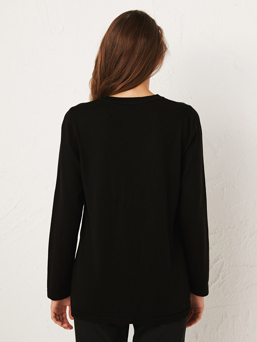 Self-Patterned and Neck Detailed Tricot Jumper-2