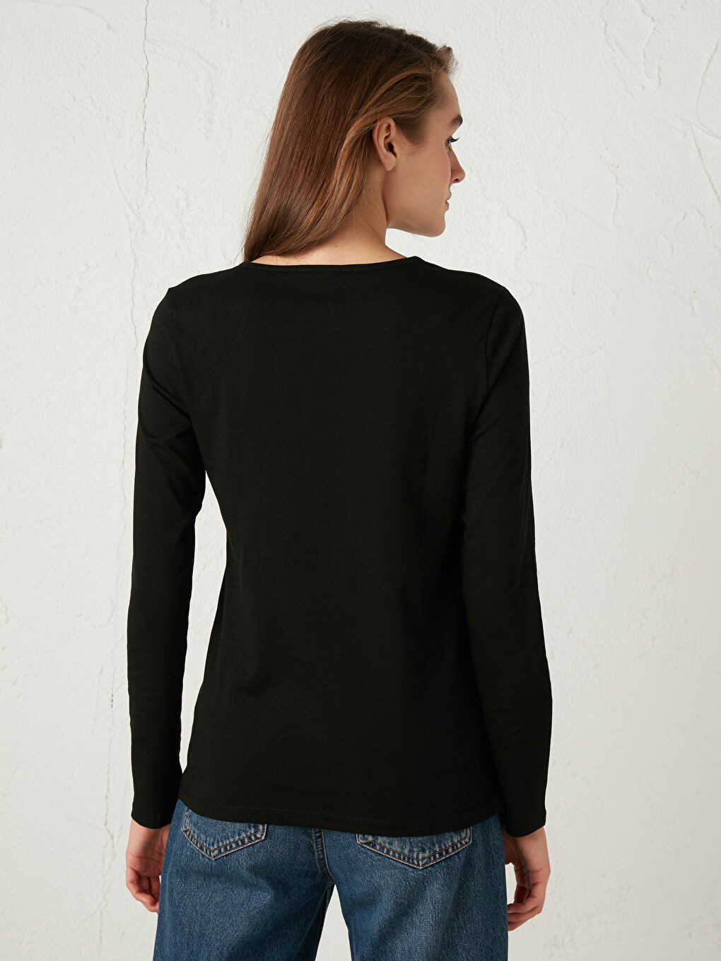 Crew Neck Long Sleeve Basic T-Shirt-3