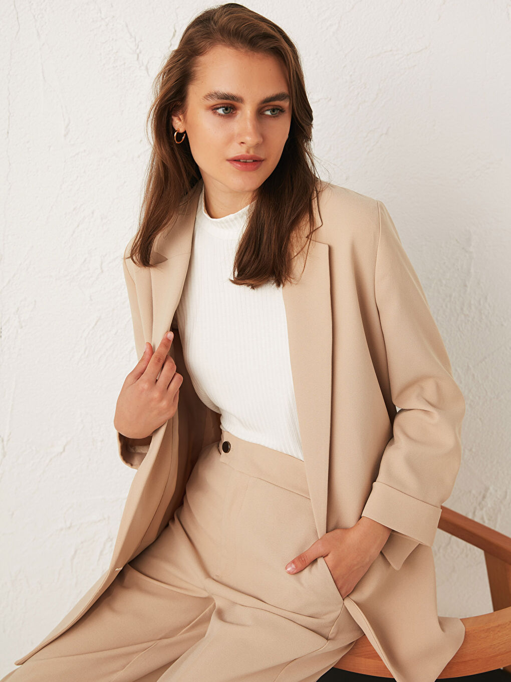 LCWAIKIKI Classic Blazer Jacket made of Textured Fabric -0WDR06Z8-QBW