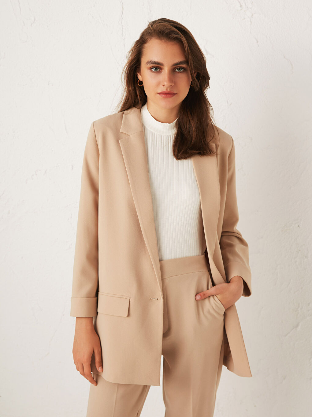 LCWAIKIKI Classic Blazer Jacket made of Textured Fabric -0WDR06Z8-QBW