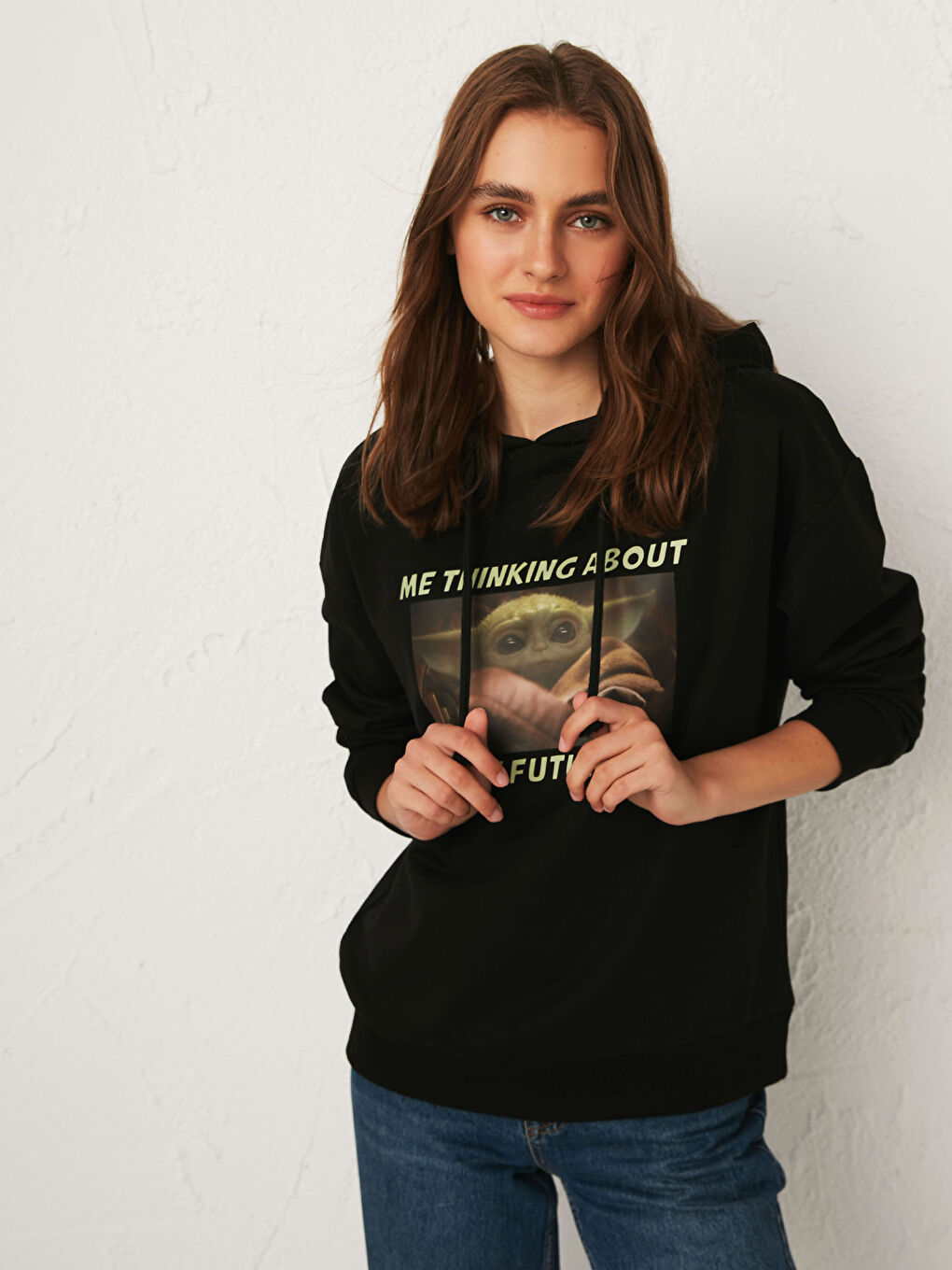 LCW Vision Yoda Printed Hoodie Sweatshirt -0WDR38Z8-CVL