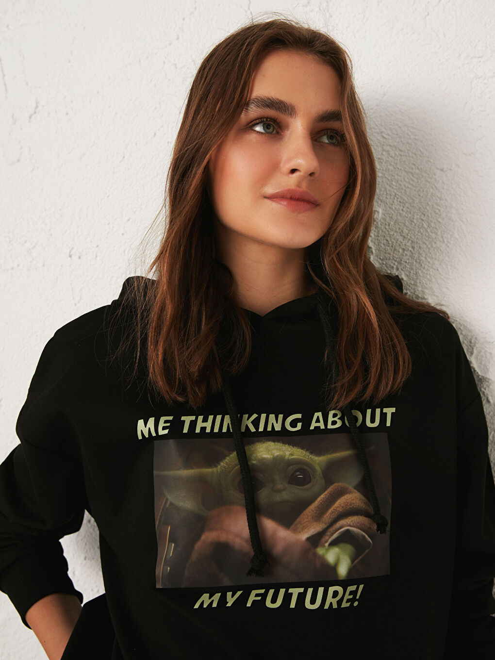 LCW Vision Yoda Printed Hoodie Sweatshirt -0WDR38Z8-CVL