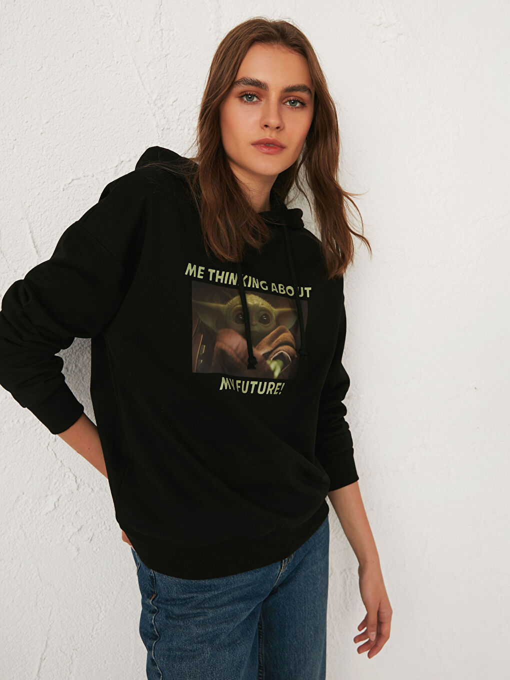 LCW Vision Yoda Printed Hoodie Sweatshirt -0WDR38Z8-CVL