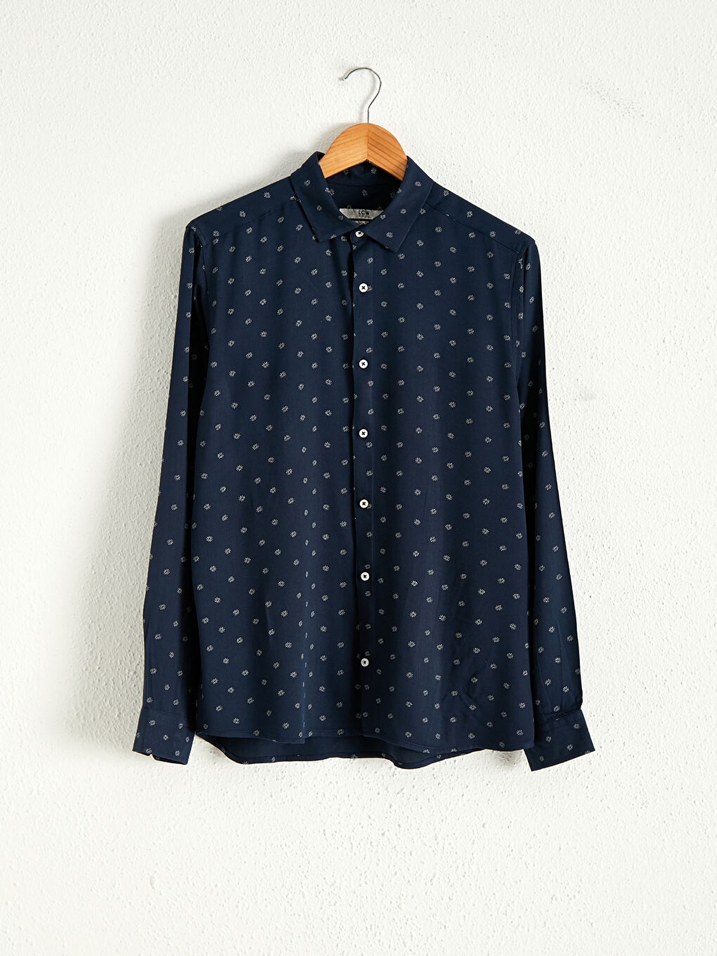 Lacivert Slim Fit Uzun Kollu Gömlek