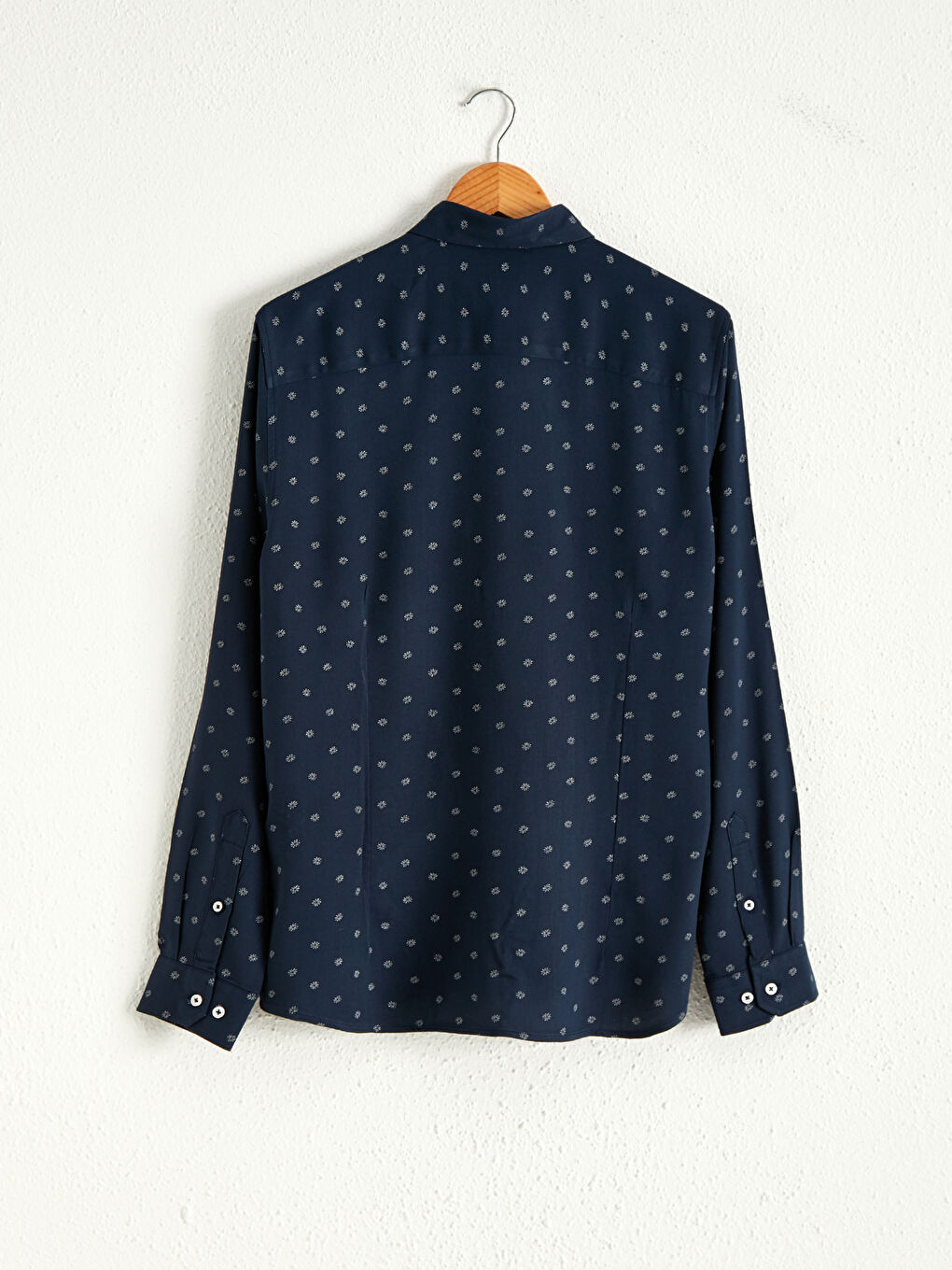 Lacivert Slim Fit Uzun Kollu Gömlek-2