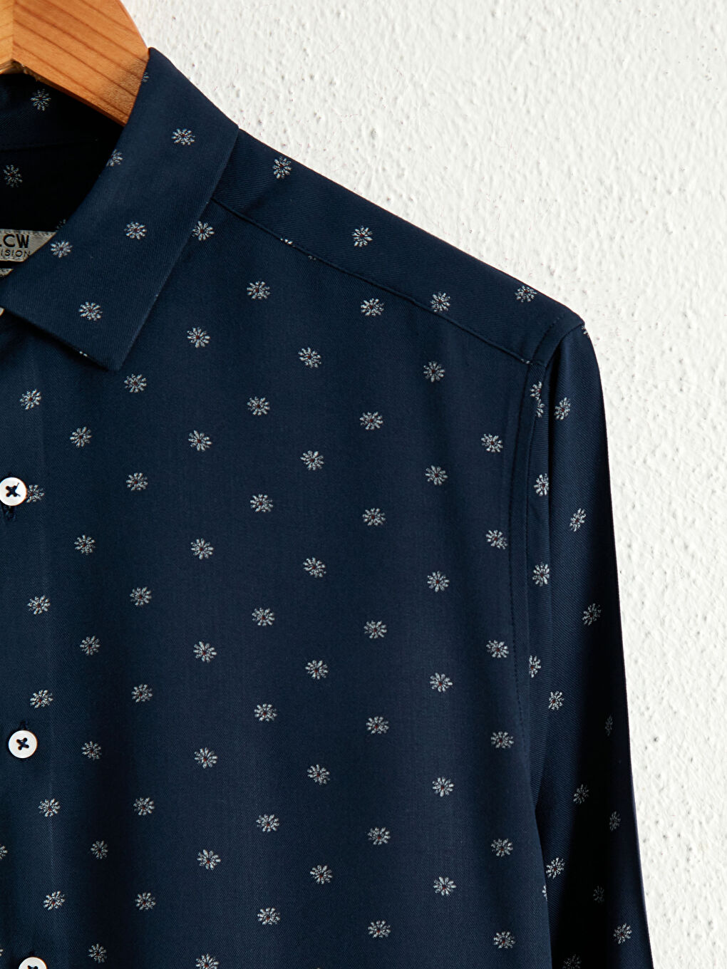 Lacivert Slim Fit Uzun Kollu Gömlek-3