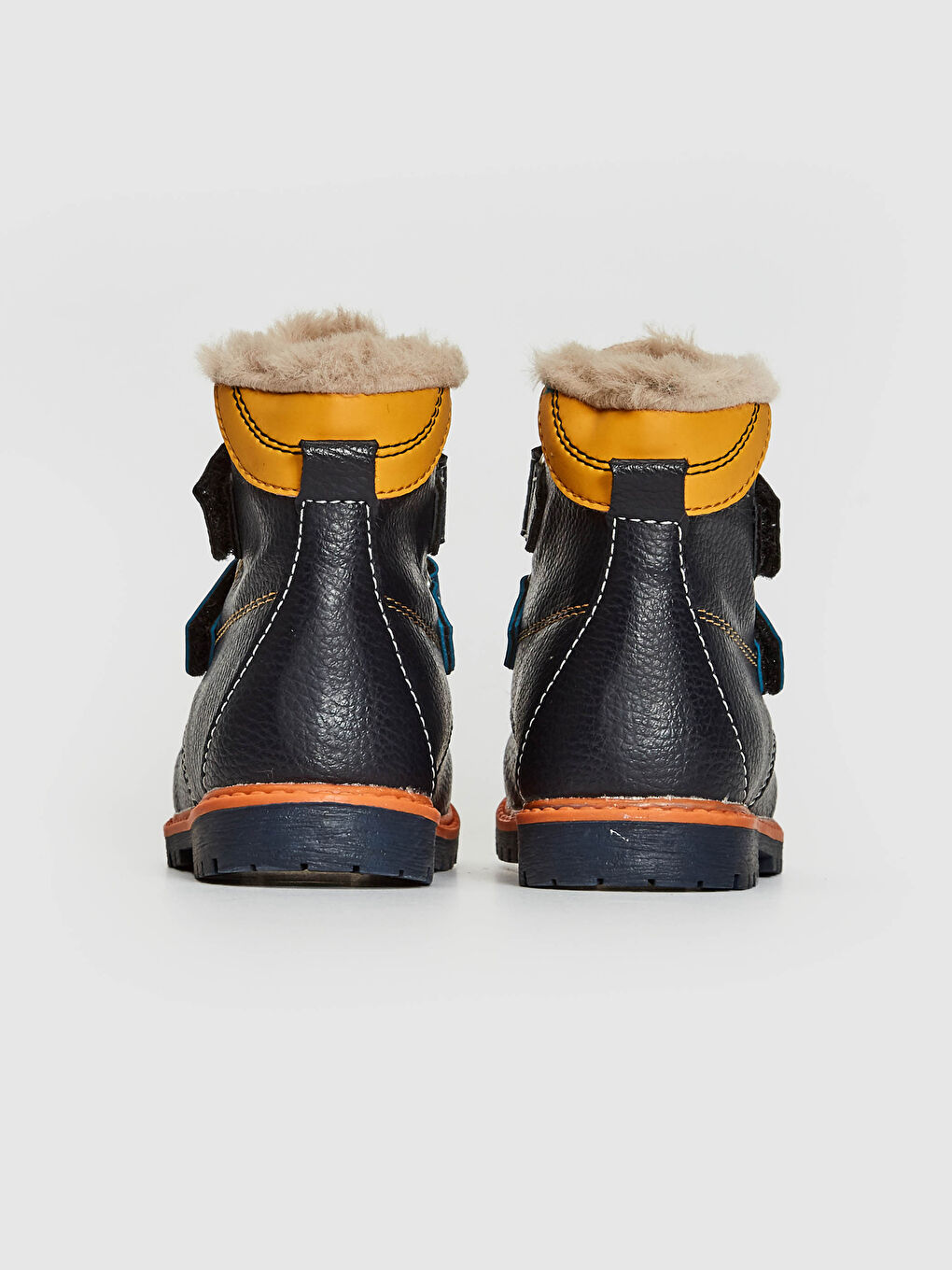 Lacivert Erkek Bebek Cırt Cırtlı ve Kürk  Astarlı Bot-4