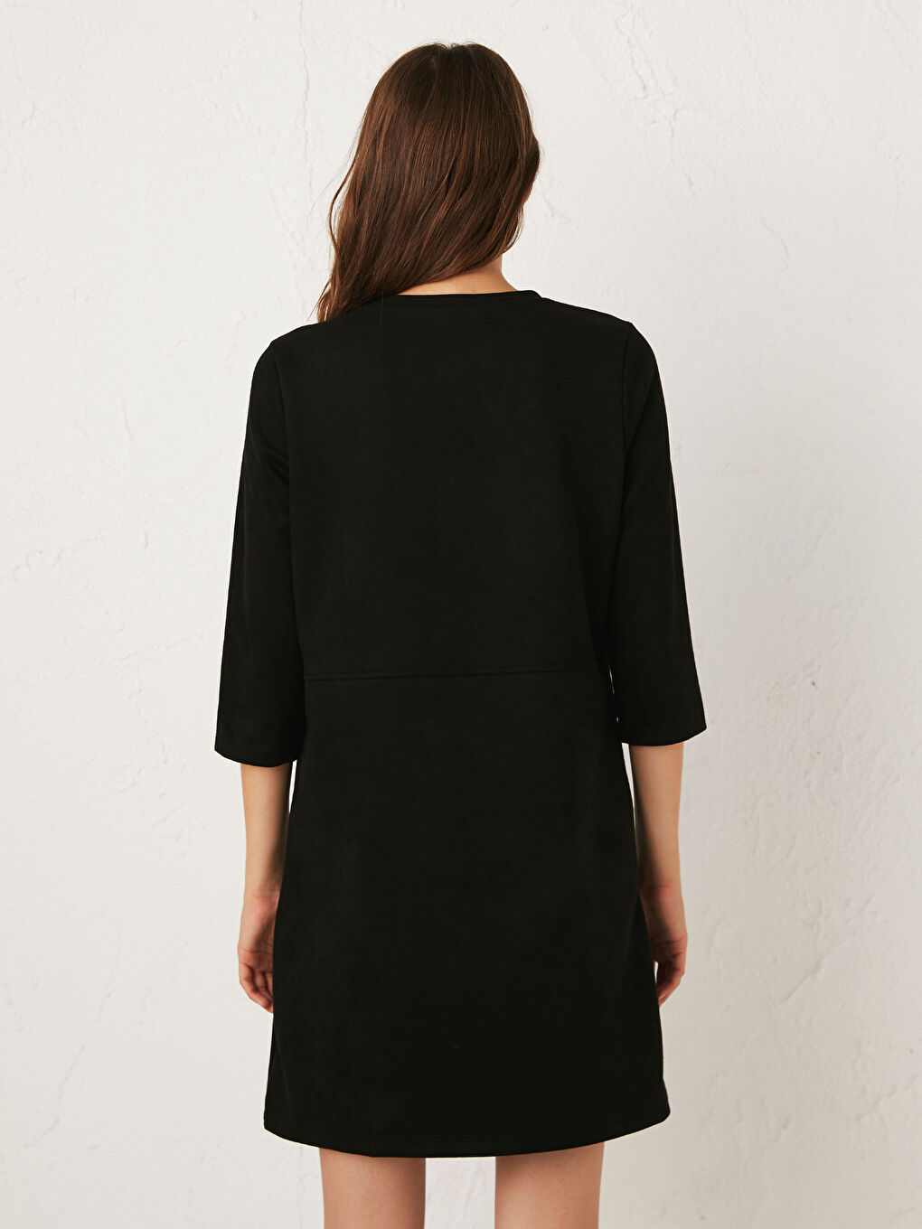 Suede Look Straight Cut Dress-4