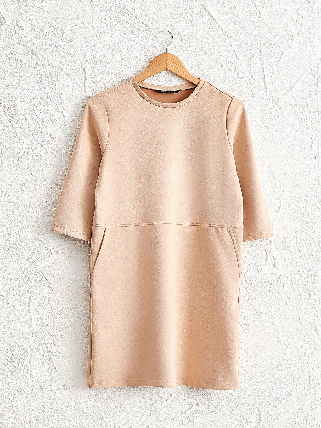 Замша көріністі кең пішілген көйлек