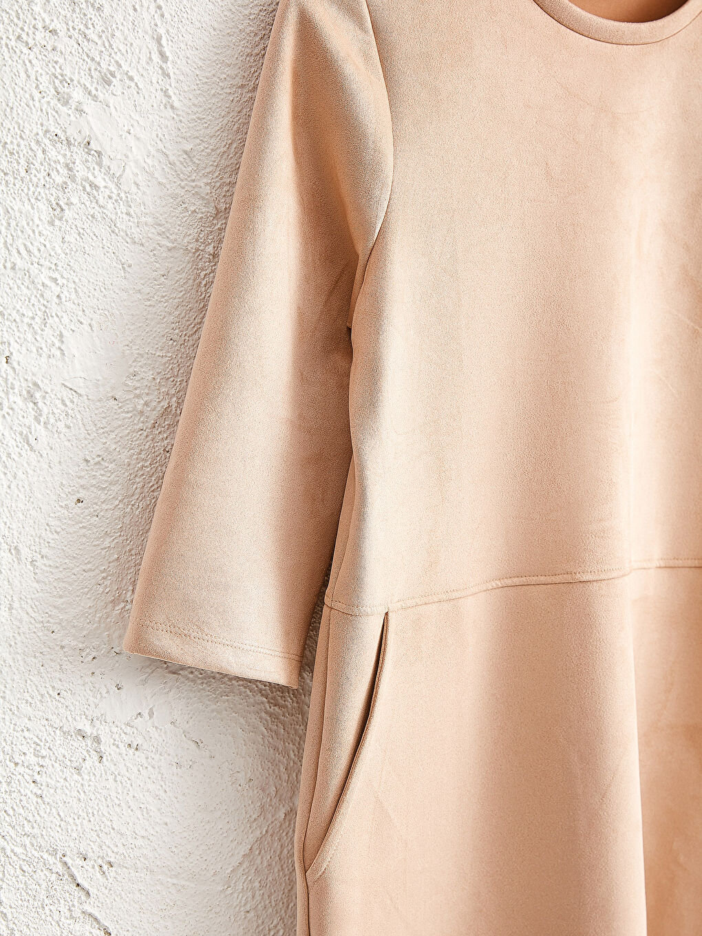 Замша көріністі кең пішілген көйлек-3