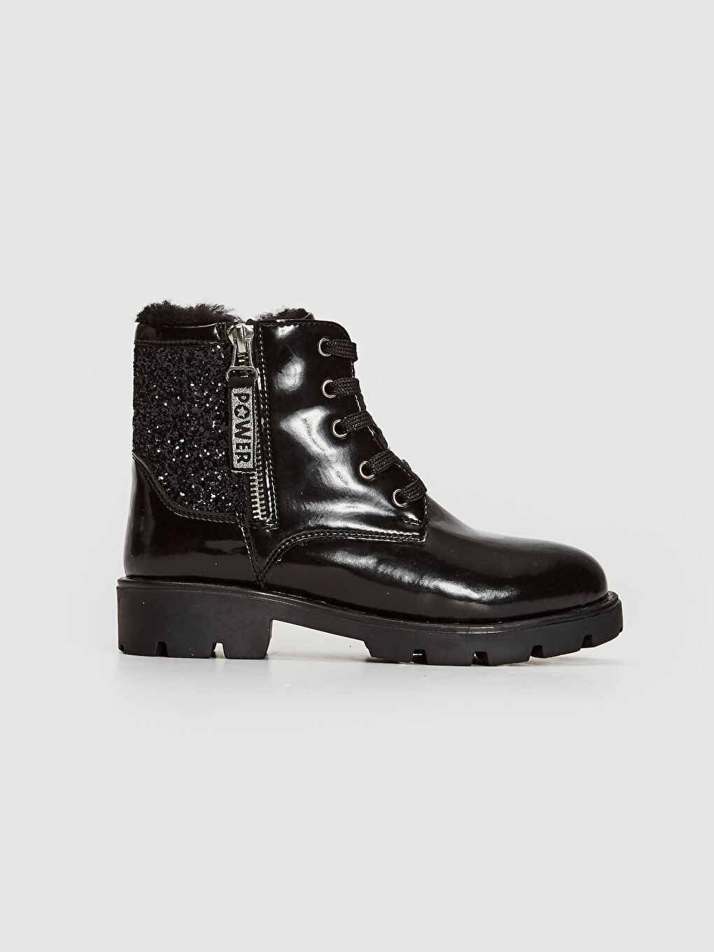 Siyah Kız Çocuk Bağcıklı Bot-1