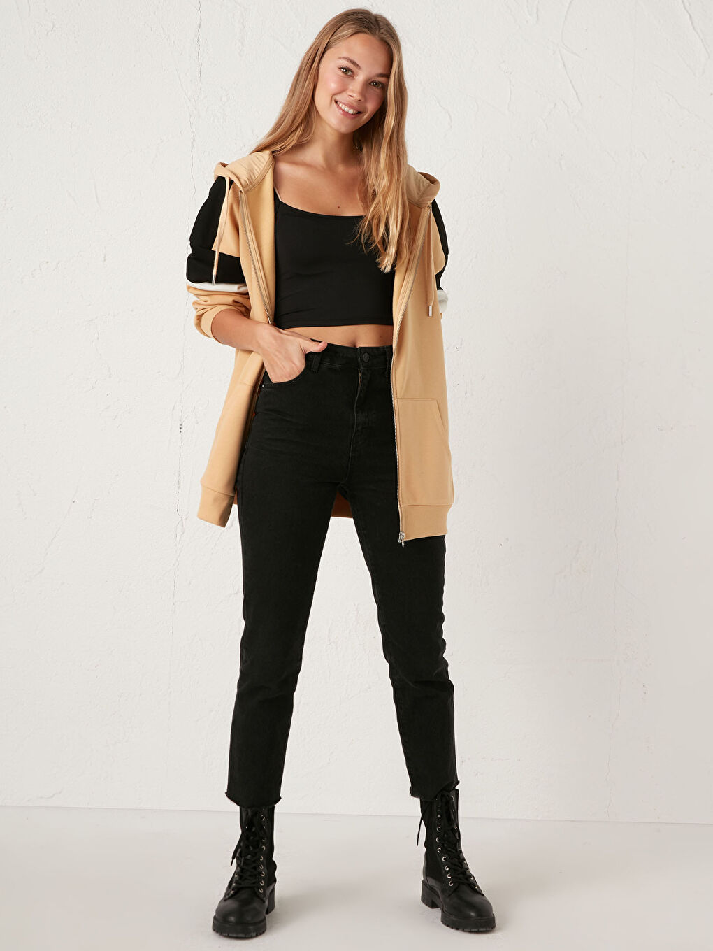 Ženska Debela Dukserica sa Kapuljačom i Rajsferšlusom-5