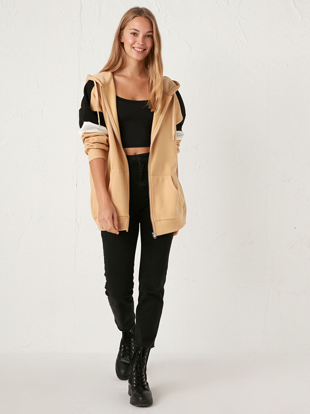 Ženska Debela Dukserica sa Kapuljačom i Rajsferšlusom-6