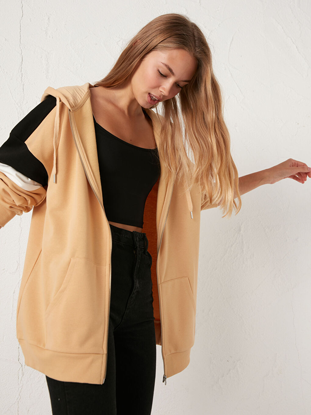 Ženska Debela Dukserica sa Kapuljačom i Rajsferšlusom-3