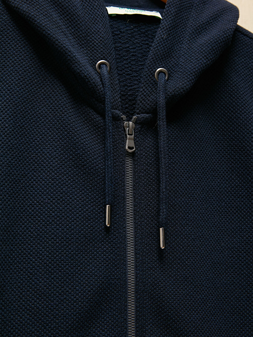 Lacivert Doğa Dostu Kapüşonlu Fermuarlı Sweatshirt-1