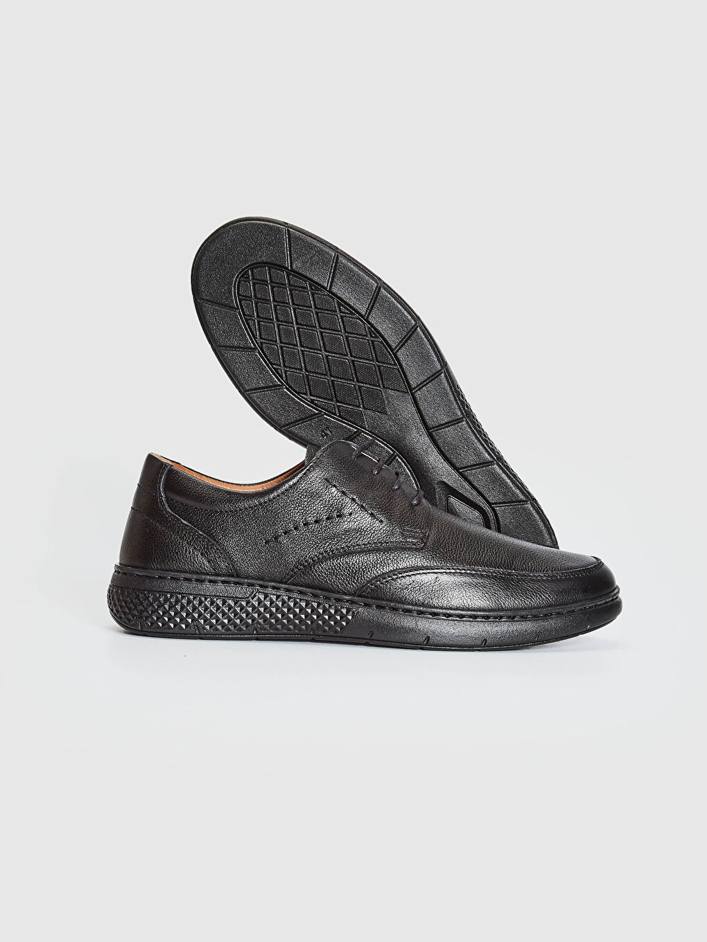 Siyah Erkek Deri Bağcıklı Ayakkabı-3