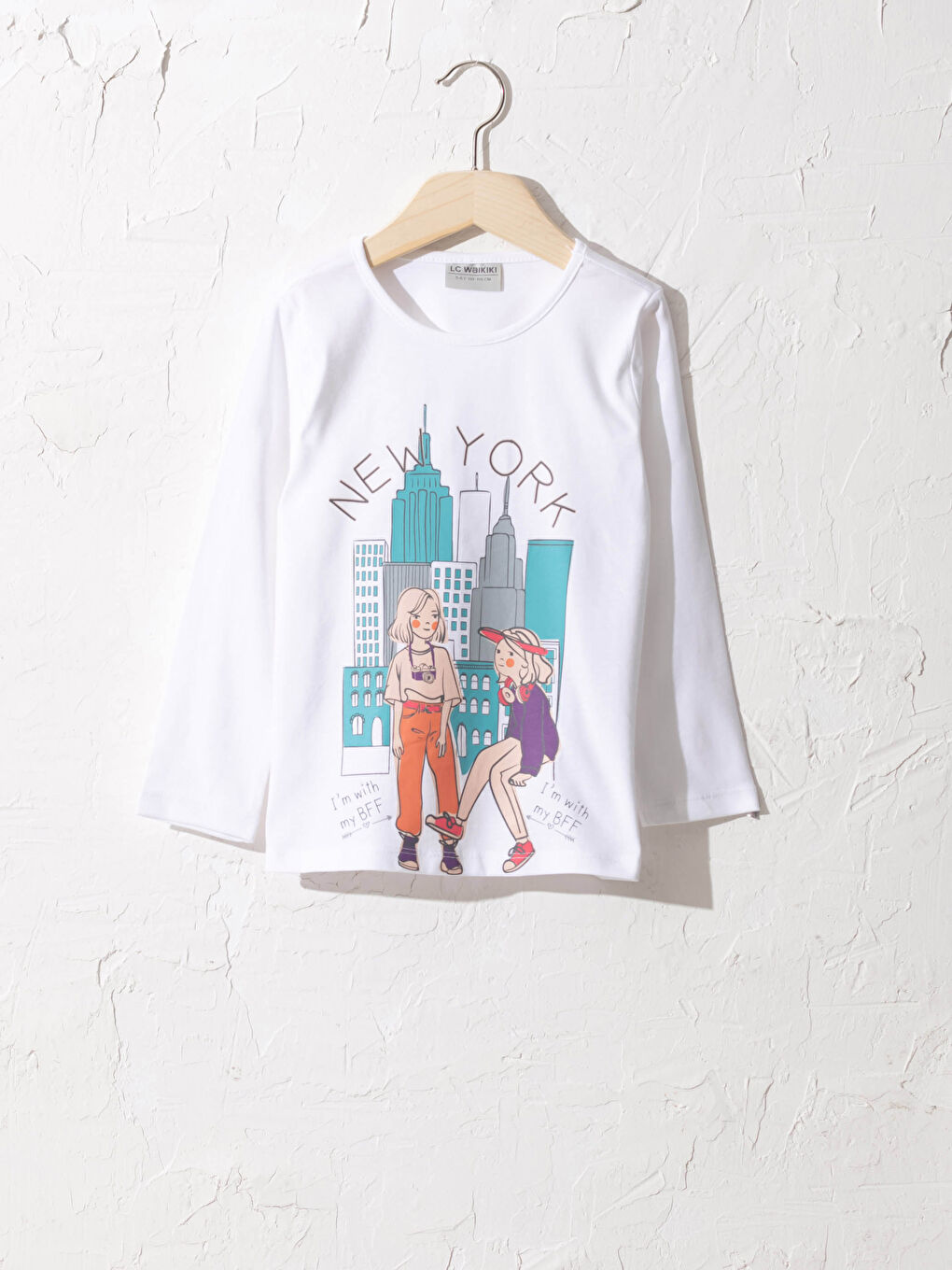LCW Kids Girl's Printed Cotton T-Shirt -0WDY10Z4-E5X