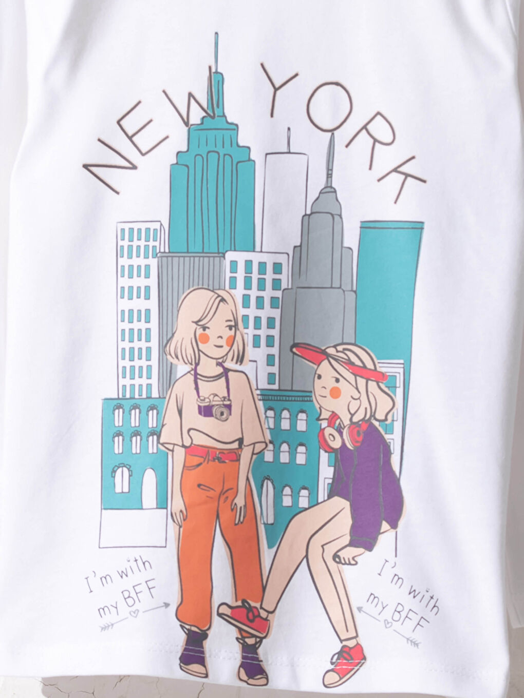 LCW Kids Girl's Printed Cotton T-Shirt -0WDY10Z4-E5X