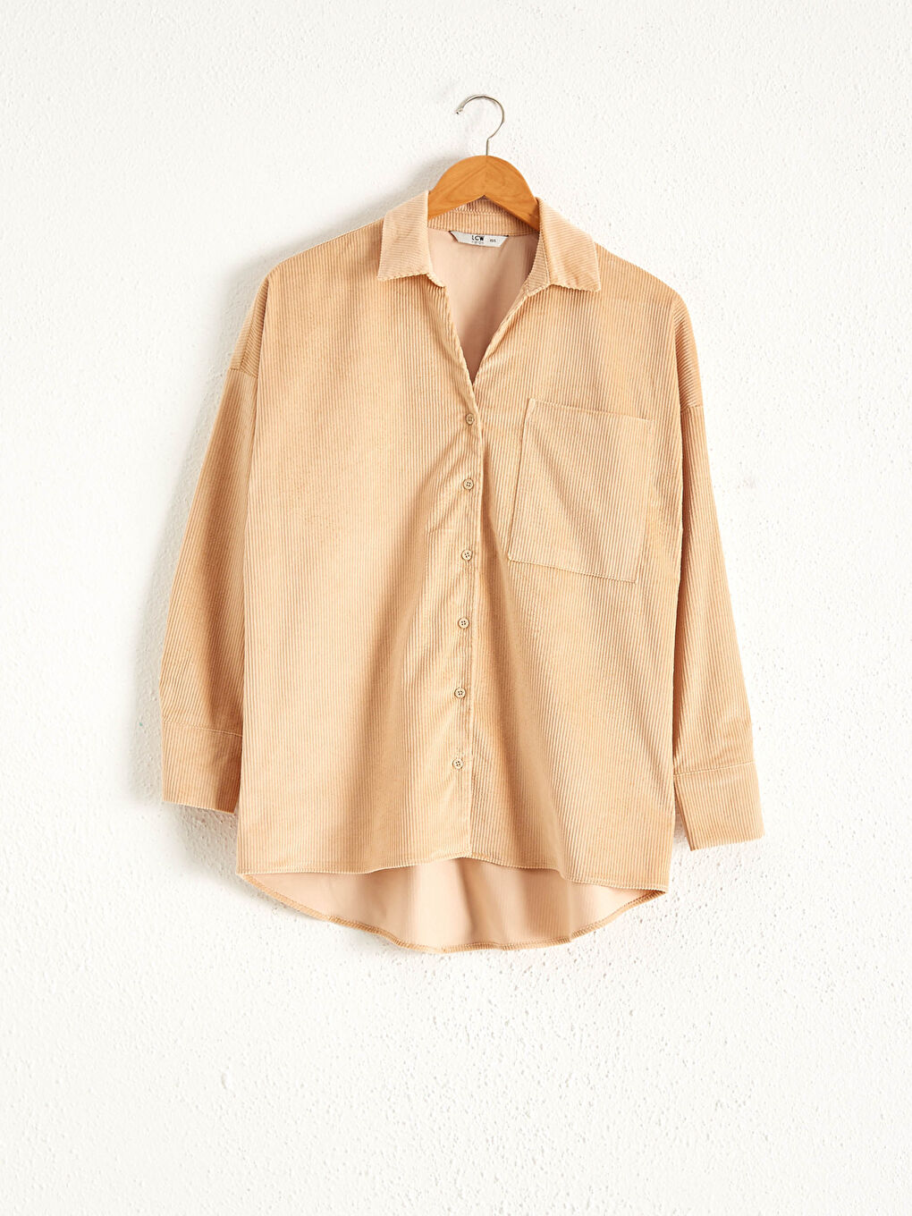 Chemise en velours de coton avec détail de poche