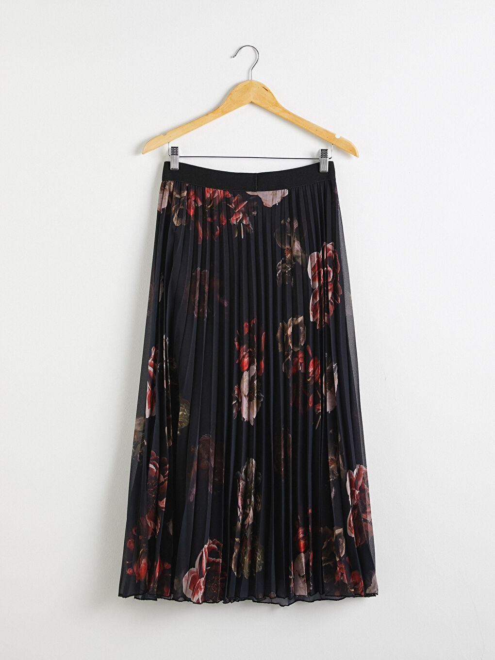 LC Waikiki Figured Pleated Chiffon Maxi Skirt -0WDY79Z8-MHS