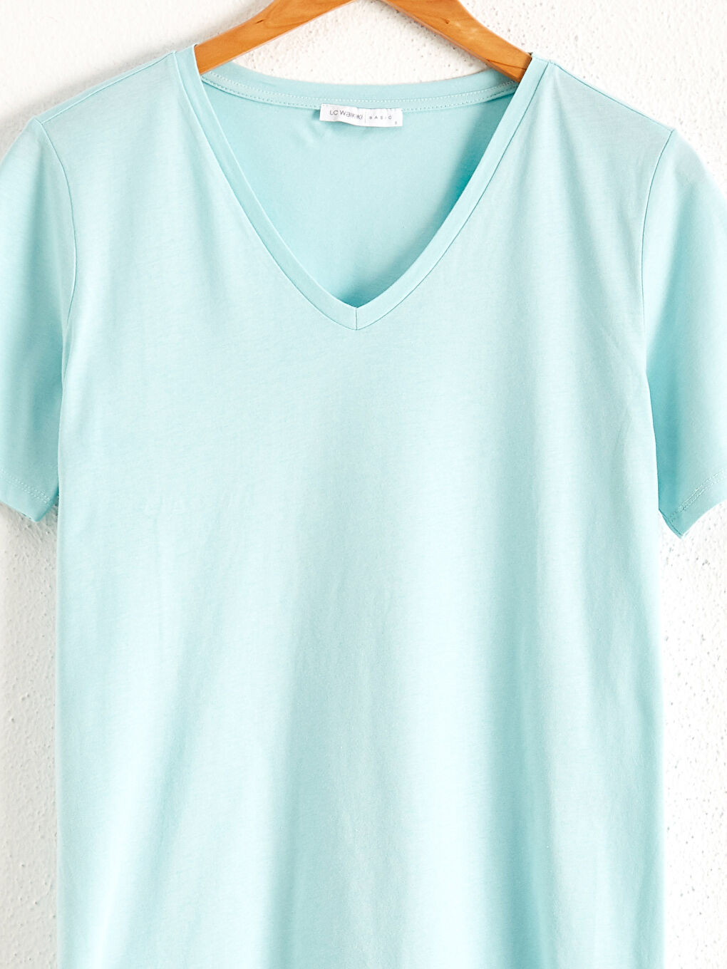 LCWAIKIKI Basic V-Ausschnitt Kurzarm T-Shirt für Damen -0WEA47Z8-QV7